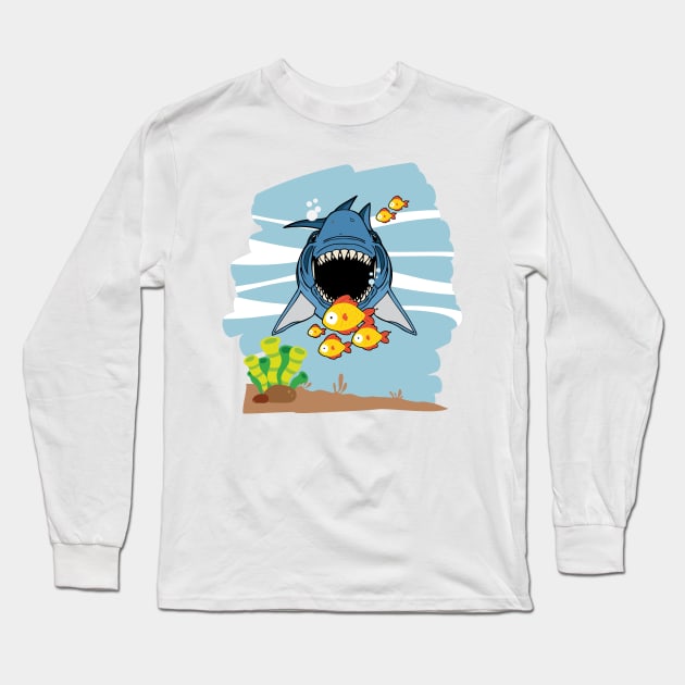 Shark For Boys Gifts Long Sleeve T-Shirt by macshoptee